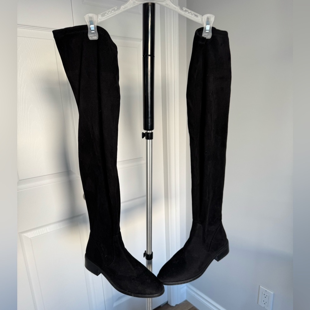 Aldo black suede-like over the knee boots size 8.5